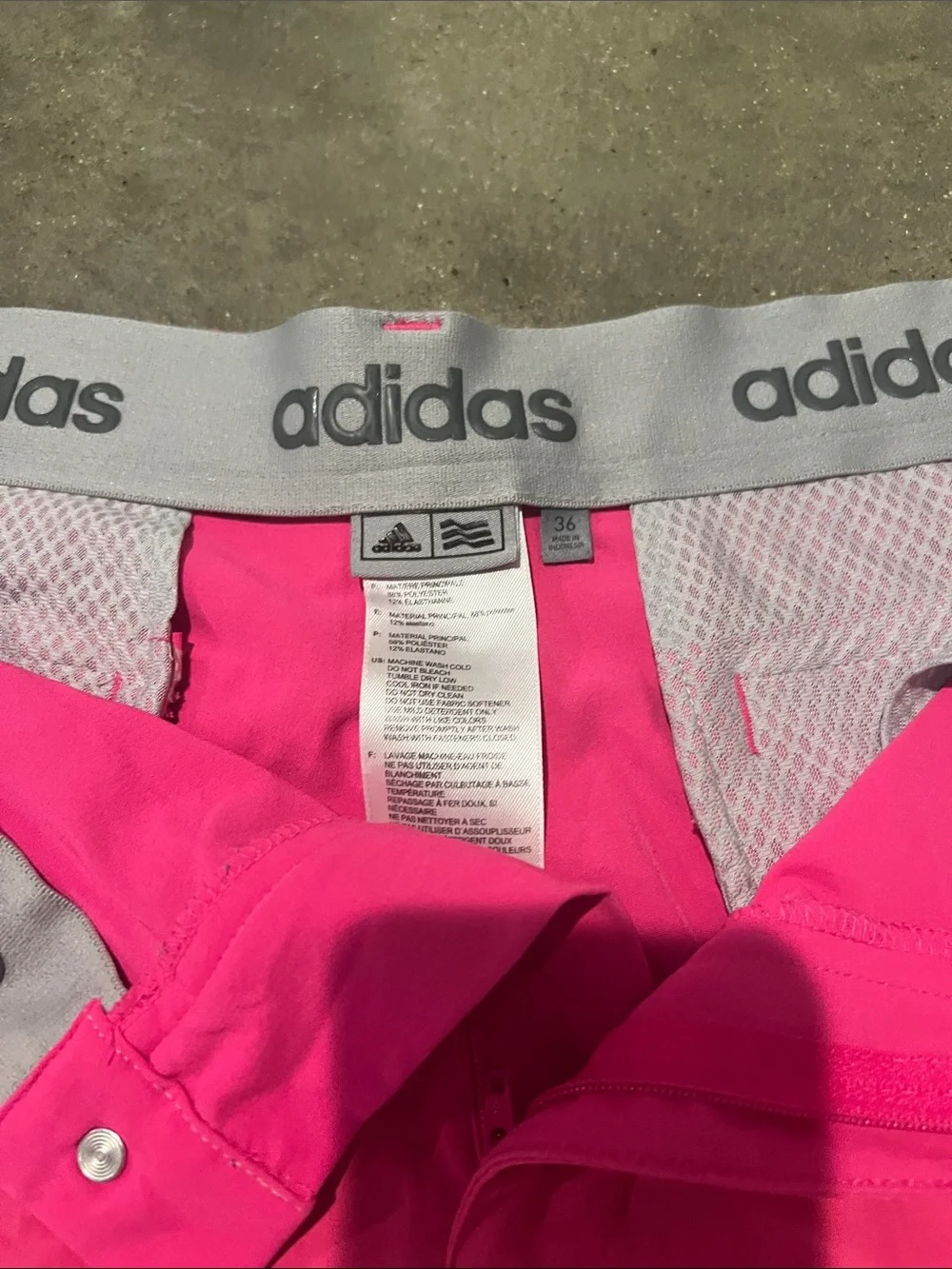 adidas Men's Bright Pink Flat Front Golf Shorts